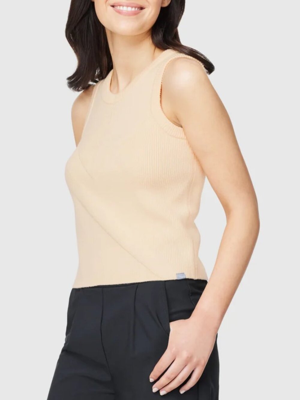 *NWOT Friday FWD Women's Fine Knit Patterned Tank Ecru Cream Medium